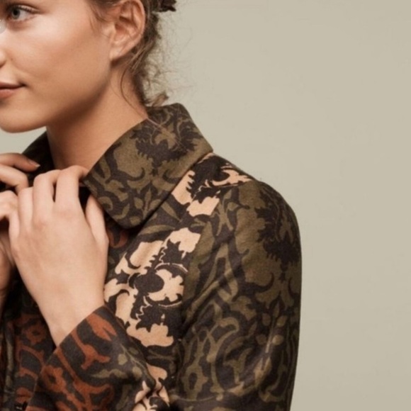 Anthropologie | Women’s olive green/brown Plenty by Tracy Reese Janice Boho Coat - Picture 4 of 16